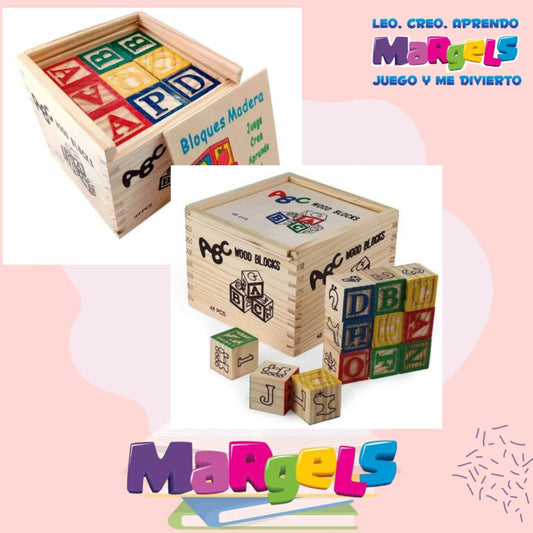 CUBO DE MADERA X 48 PIEZAS